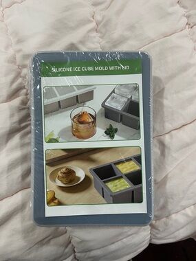 Amazon Gray Silicone Ice Cube Mold with Lid